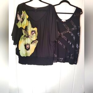 BUNDLE OF 2!! Style & Co Floral Top AND Calvin Klein Sequin Tank. Size 2X